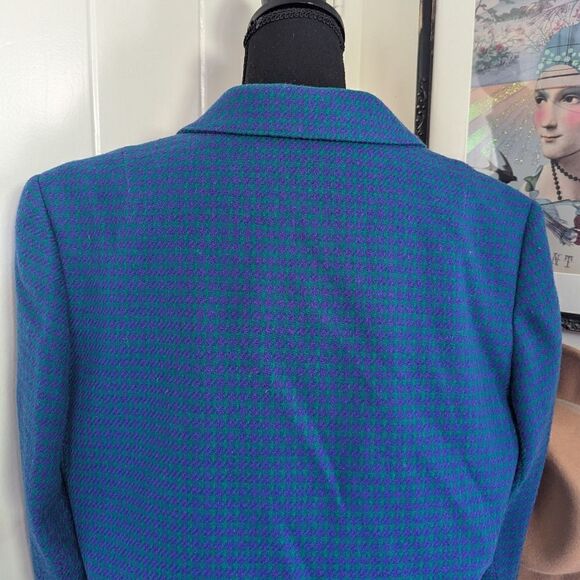 VTG Pendleton Houndstooth Blazer 14 Academia Eclectic Preppy Boho Grannycore - Picture 8 of 10